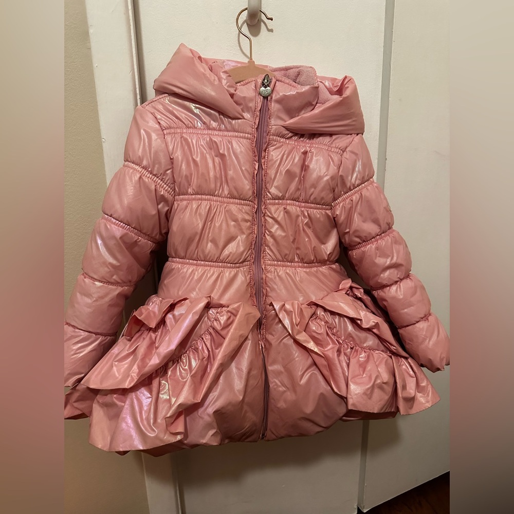 ⭐️HOST PICK⭐️Toddler Girls’ A Dee designer Pink winter ruffle puffer jacket (4)